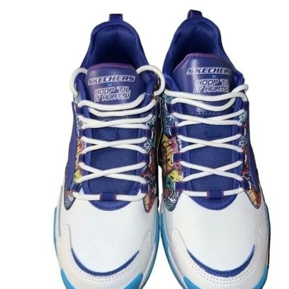 Skechers men x sport hoop, til it hurts basketball shoes graffiti design 6.5